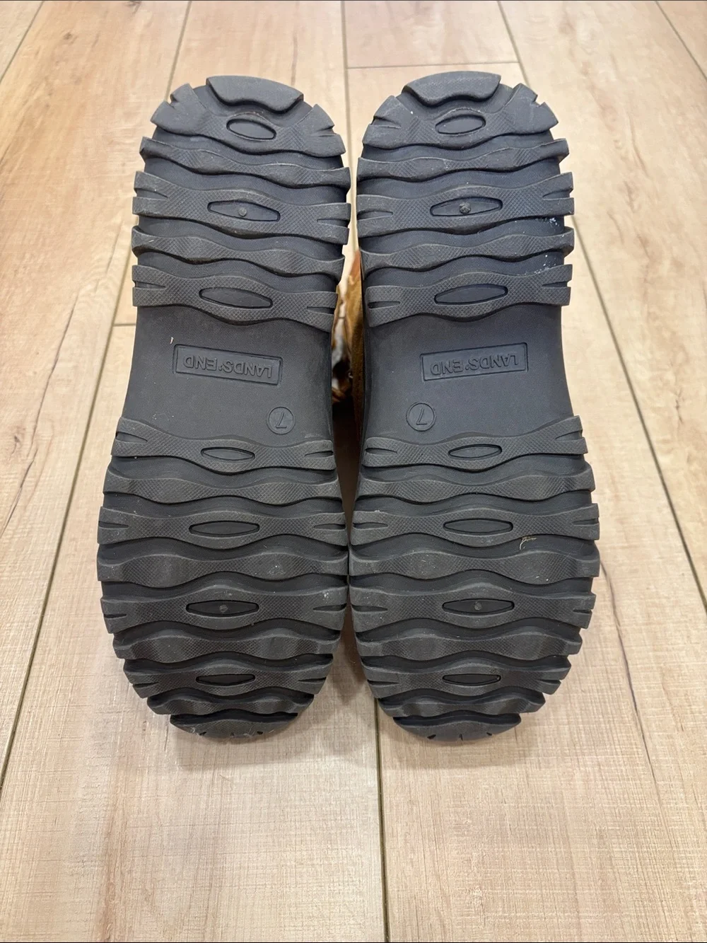 Lands' End Kids Tan and Brown Waterproof Winter Boots